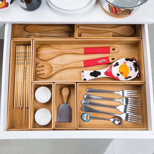 Wood Kitchen Drawer Organizer - Storage Boxes
