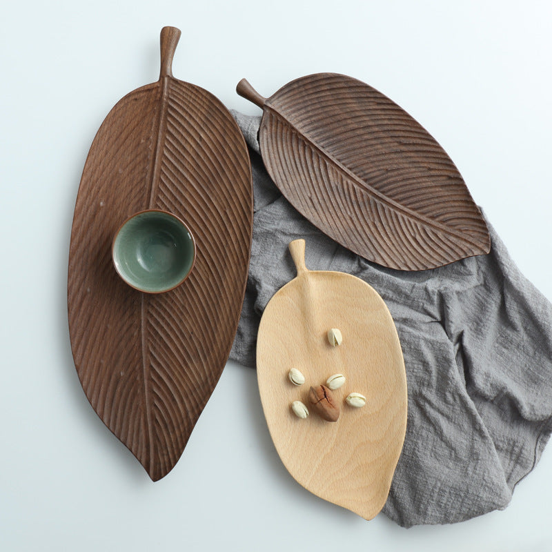 Wood Leaf Tray - Handmade Serving Platter