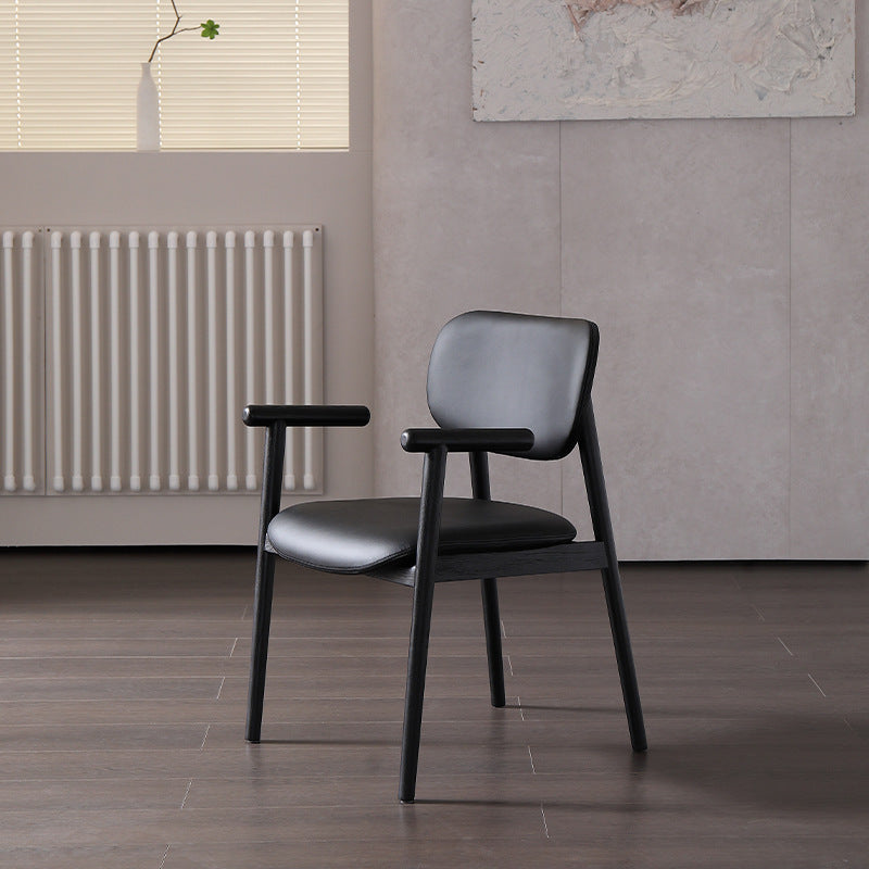 White Wood Veneer Chair - Minimalist Household